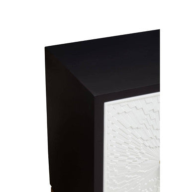 Orsina Dumas Modern Sideboard – Black and White 4-Door Storage Cabinet