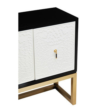 Orsina Dumas Modern Sideboard – Black and White 4-Door Storage Cabinet