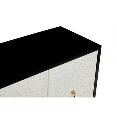 Orsina Dumas Modern Sideboard – Black and White 4-Door Storage Cabinet