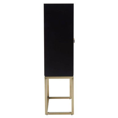 Orsina Dumas Two Door Accent Cabinet | Black & White with Gold Base