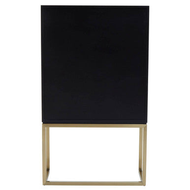 Orsina Dumas Two Door Accent Cabinet | Black & White with Gold Base
