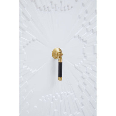 Orsina Dumas Two Door Accent Cabinet | Black & White with Gold Base