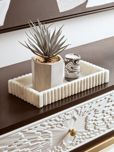 Orsina Dumas Black and White 2-Drawer Console Table with Gold Base