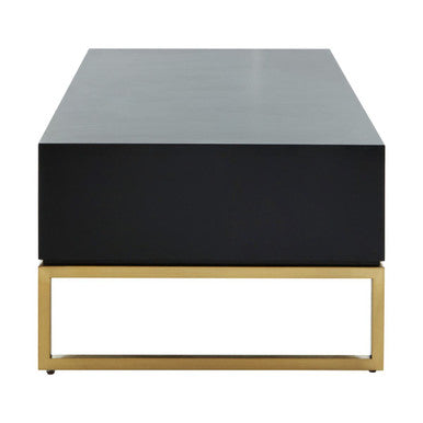Orsina Dumas Coffee Table – 4 Drawer Monochrome & Gold Metallic