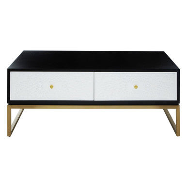 Orsina Dumas Coffee Table – 4 Drawer Monochrome & Gold Metallic