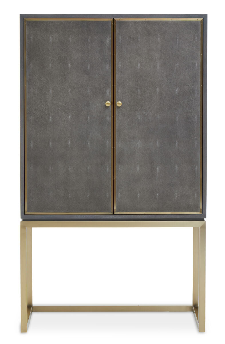 Orsina Deskey Shagreen Effect Cabinet | Grey & Champagne Sideboard