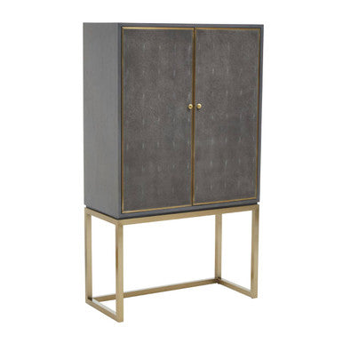 Orsina Deskey Shagreen Effect Cabinet | Grey & Champagne Sideboard