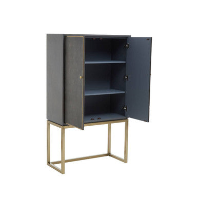 Orsina Deskey Shagreen Effect Cabinet | Grey & Champagne Sideboard