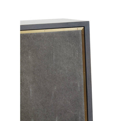 Orsina Deskey Shagreen Effect Cabinet | Grey & Champagne Sideboard