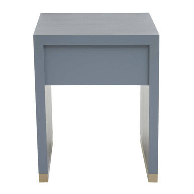 Orsina Grey Shagreen Side Table – Gold Base 1-Drawer Nightstand