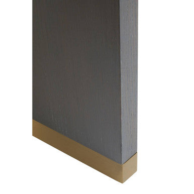 Orsina Grey Shagreen Side Table – Gold Base 1-Drawer Nightstand