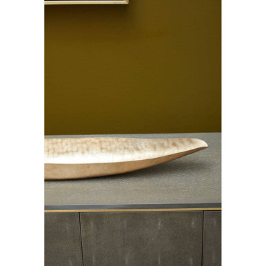 Orsina Grey Shagreen Media Unit – Modern TV Stand with Gold Detail