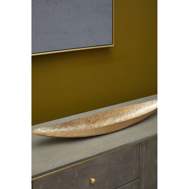 Orsina Grey Shagreen Media Unit – Modern TV Stand with Gold Detail