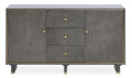 Orsina Deskey Grey Shagreen Sideboard – 3 Drawer Storage Cabinet