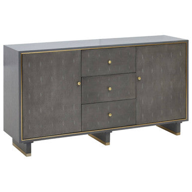 Orsina Deskey Grey Shagreen Sideboard – 3 Drawer Storage Cabinet