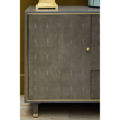 Orsina Deskey Grey Shagreen Sideboard – 3 Drawer Storage Cabinet