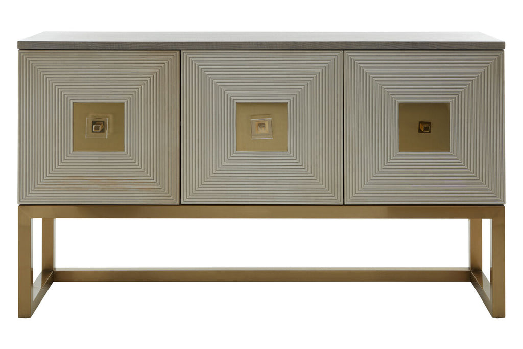 Orsina Duvali Art Deco Sideboard – Champagne Silver & Ash Grey Buffet