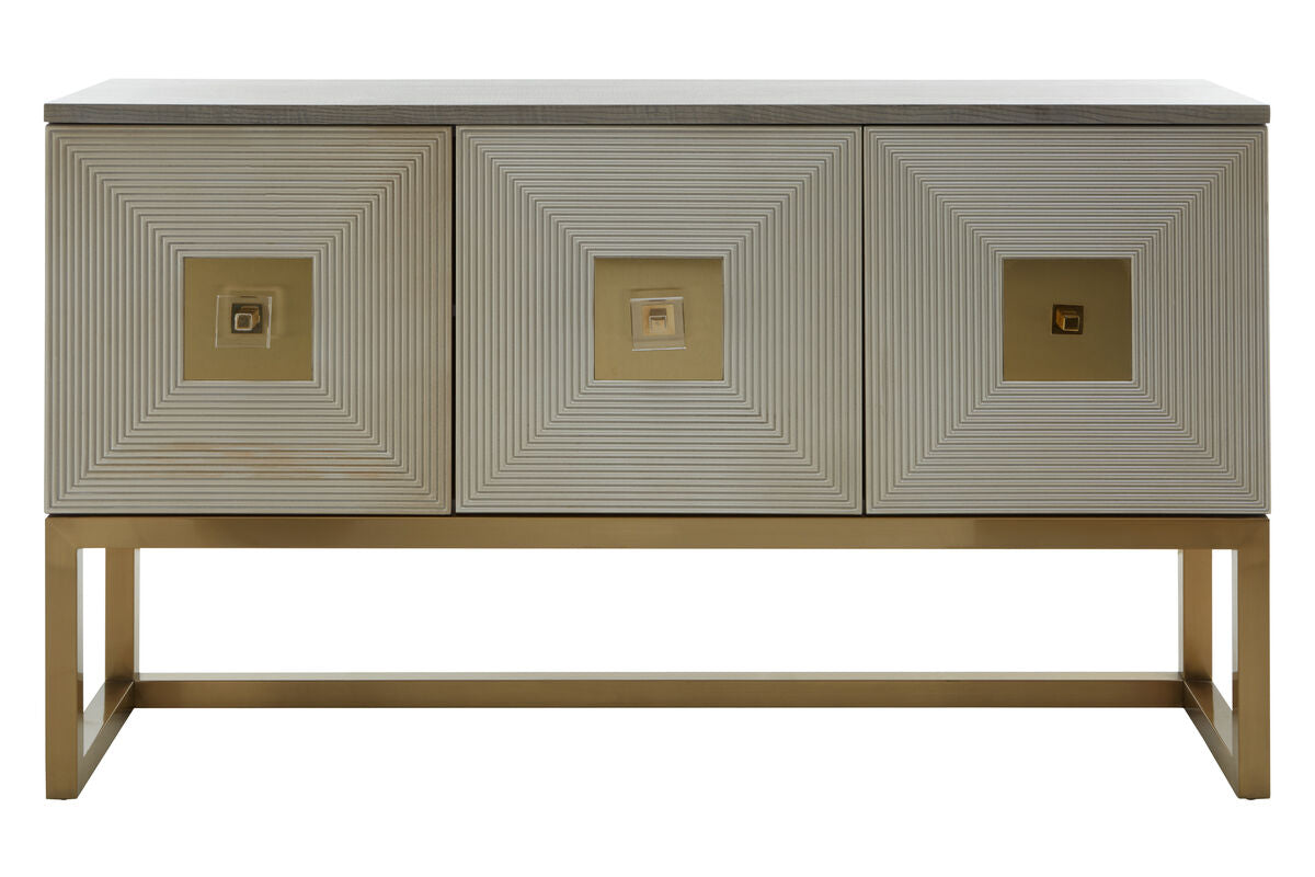 Orsina Duvali Art Deco Sideboard – Champagne Silver & Ash Grey Buffet