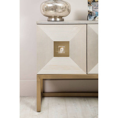 Orsina Duvali Art Deco Sideboard – Champagne Silver & Ash Grey Buffet
