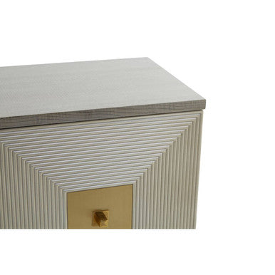 Orsina Duvali Art Deco Sideboard – Champagne Silver & Ash Grey Buffet