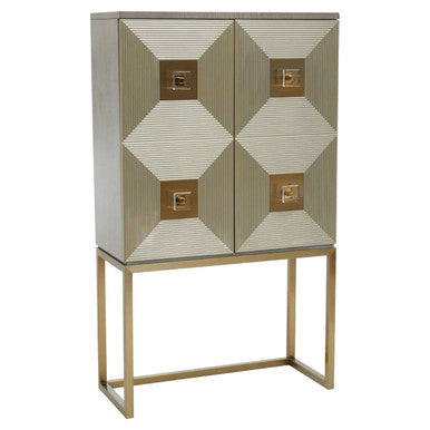 Orsina Duvali Two Door Cabinet – 3D Facade Storage Buffet in Ash Grey