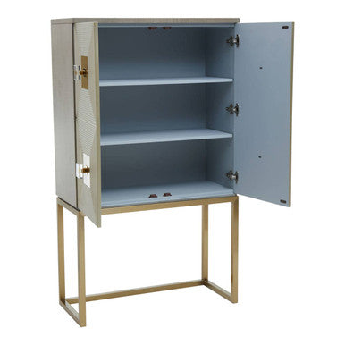 Orsina Duvali Two Door Cabinet – 3D Facade Storage Buffet in Ash Grey