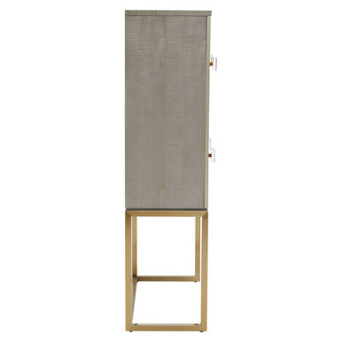 Orsina Duvali Two Door Cabinet – 3D Facade Storage Buffet in Ash Grey
