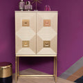 Orsina Duvali Two Door Cabinet – 3D Facade Storage Buffet in Ash Grey