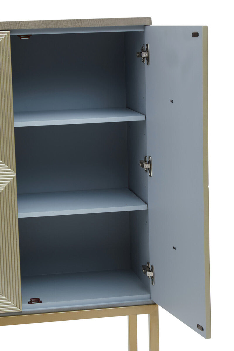 Orsina Duvali Two Door Cabinet – 3D Facade Storage Buffet in Ash Grey