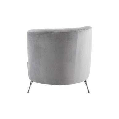 Orsina Rene Grey Velvet Right Hand Chaise Longue | Tufted Lounge Chair