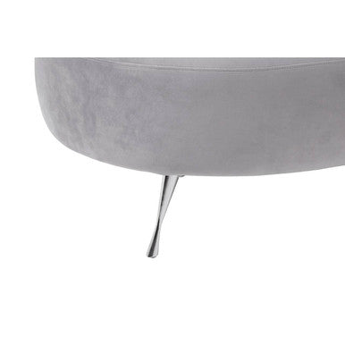 Orsina Rene Grey Velvet Right Hand Chaise Longue | Tufted Lounge Chair