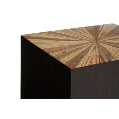 Orsina Gabelle Ebony Bamboo Square Side Table – Brown and Gold