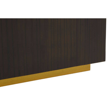 Orsina Gabelle Ebony Bamboo Square Side Table – Brown and Gold
