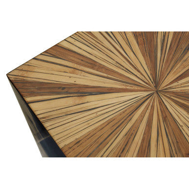 Orsina Gabelle Ebony Bamboo Square Side Table – Brown and Gold