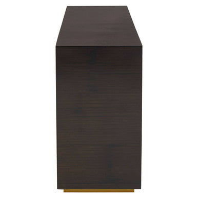 Orsina Gabelle Bamboo Console Table – Ebony Sunburst Accent Table