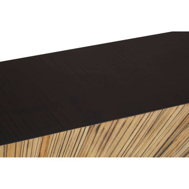 Orsina Gabelle Bamboo Console Table – Ebony Sunburst Accent Table