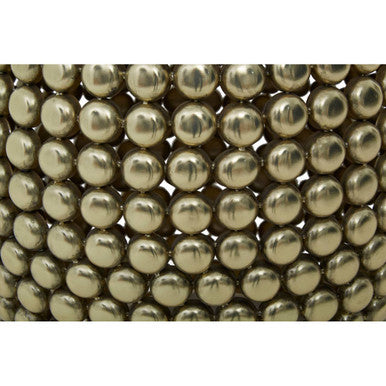 Orsina Templar Gold Beaded Iron Stool and Side Table – Sculptural Decor