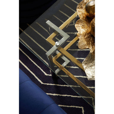 Orsina Elino Glass Coffee Table – Silver and Gold Stainless Steel