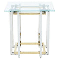 Orsina Elino Side Table – Silver and Gold Glass Top End Table
