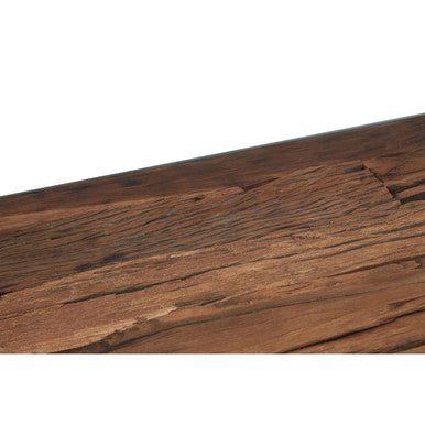 Orsina Kerala Console Table | Sal Wood and Glass with Silver Legs