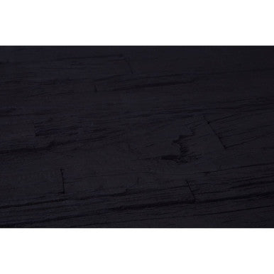 Orsina Kerala Black Pinewood & Glass Dining Table | Silver U-Legs