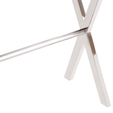 Orsina Kerala Console Table – Black Wood and Glass with Silver Legs