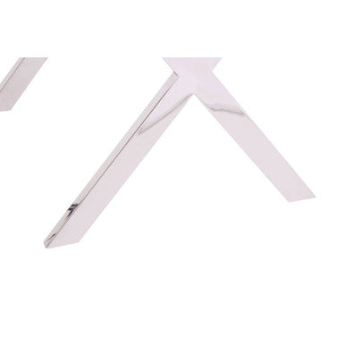 Orsina Kerala Sal Wood Side Table | Glass Top & White Cross Legs