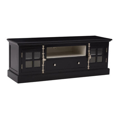 Orsina Covent Black Mahogany Media Unit | Modern TV Stand Storage
