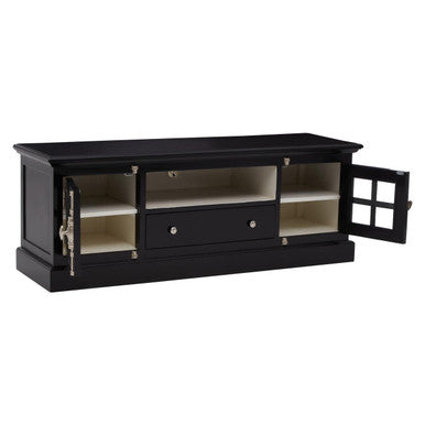 Orsina Covent Black Mahogany Media Unit | Modern TV Stand Storage