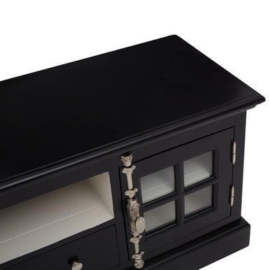 Orsina Covent Black Mahogany Media Unit | Modern TV Stand Storage