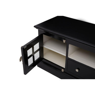 Orsina Covent Black Mahogany Media Unit | Modern TV Stand Storage