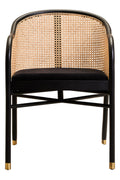 Orsina Corso Rattan Dining Chair – Black Cane Back & Velvet Seat