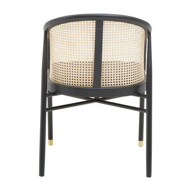 Orsina Corso Rattan Dining Chair – Black Cane Back & Velvet Seat