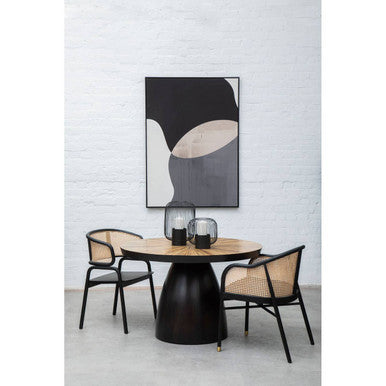 Orsina Corso Rattan Dining Chair – Black Cane Back & Velvet Seat